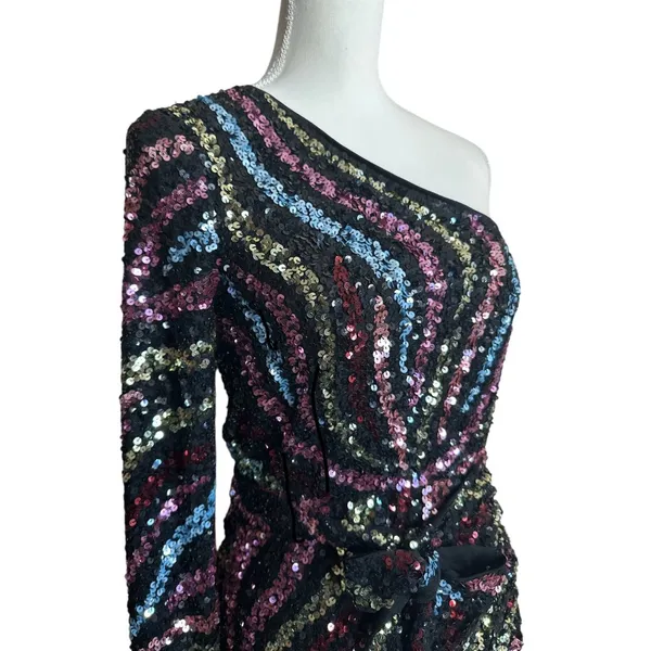 Show Me Your Mumu Shimmy Mini Dress in Starbust Sequins Medium New Womens - Image 8