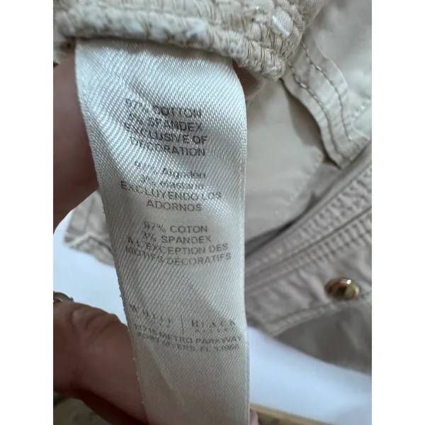 White House Black Market Tan Cargo Shorts Womens 8 Khaki Utility Stretch Cotton - Image 7