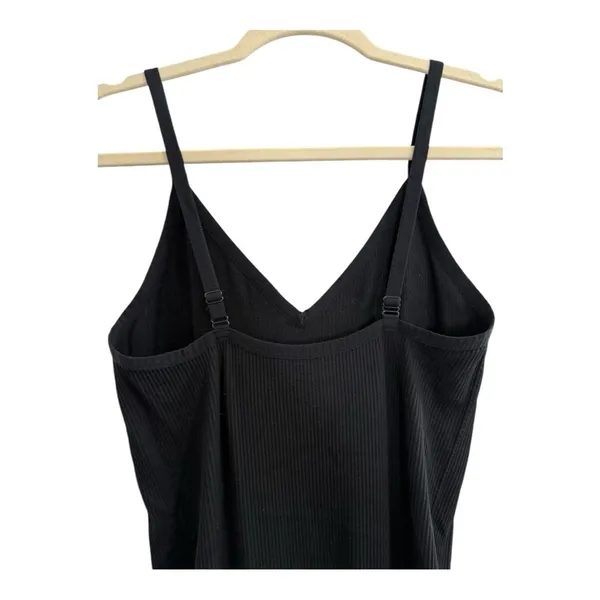 Colsie Black Spaghetti Strap Ribbed Pant Jumpsuit Size Large - Image 5