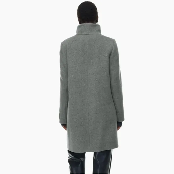 Aritzia Wilfred The Cocoon Wool Cashmere Coat in Grey Size Small - Image 3