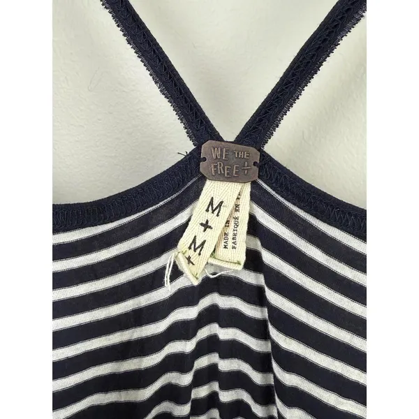 We The Free Black and White Longline Striped Tank Top - Size - Medium - Image 4