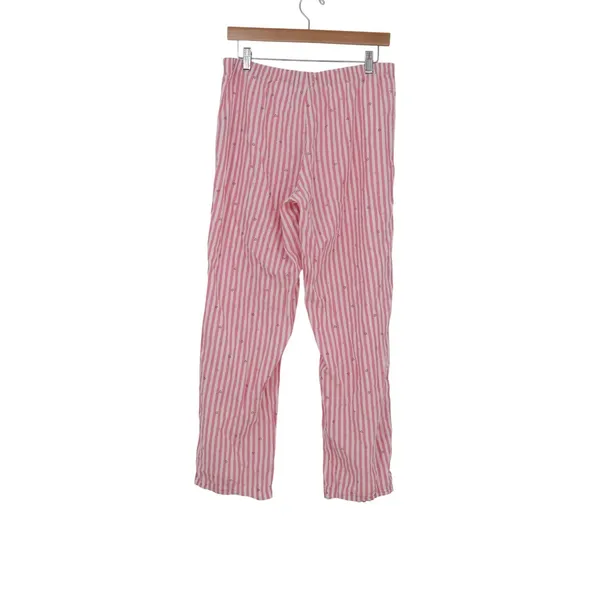 Love by Gap Pink White Striped Heart Peace Sign Cotton Pajama Pants Women's - Image 5