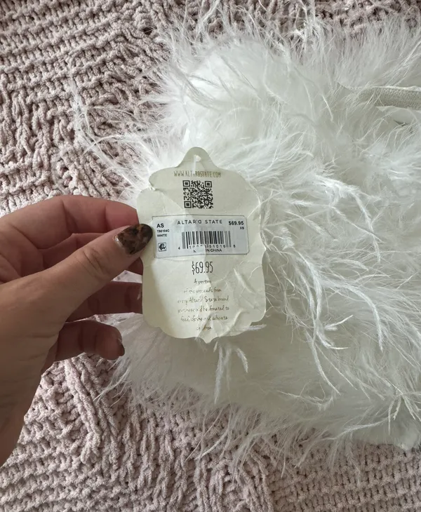 Altar'd State White Feather Strapless Top - Image 6