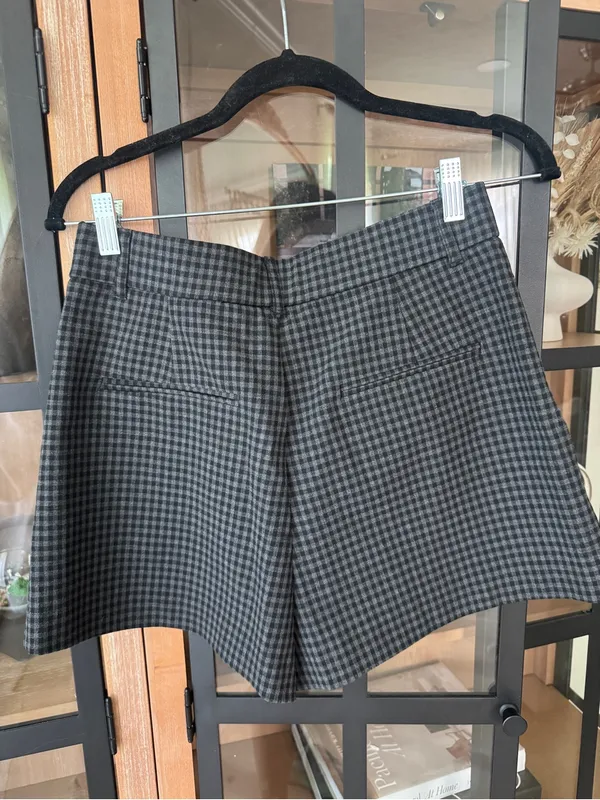 Zara gingham shorts pleated high rise pleated tailored - Image 5