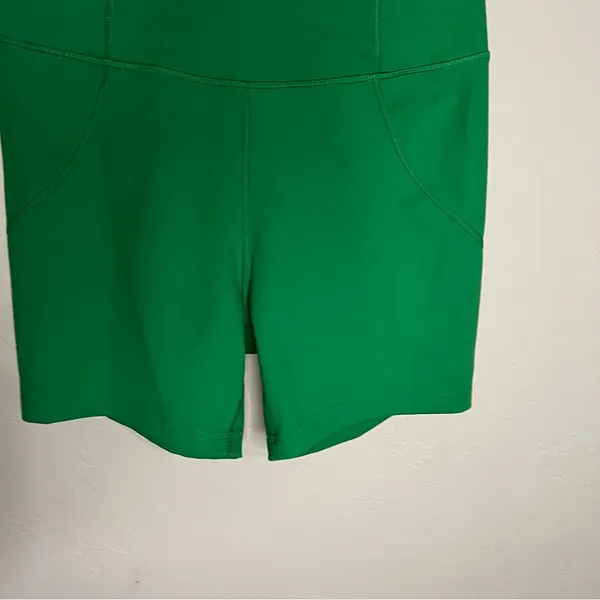 Halfdays Hattie Green High Rise Biker Performance‎ Shorts - Image 5