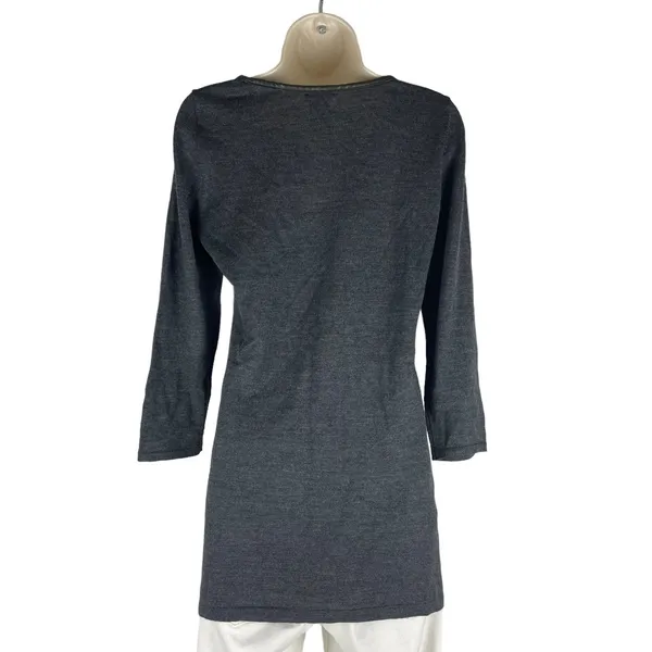 Ann Taylor Wool Blend Tunic Sweater Charcoal Gray Metallic Size S - Image 7