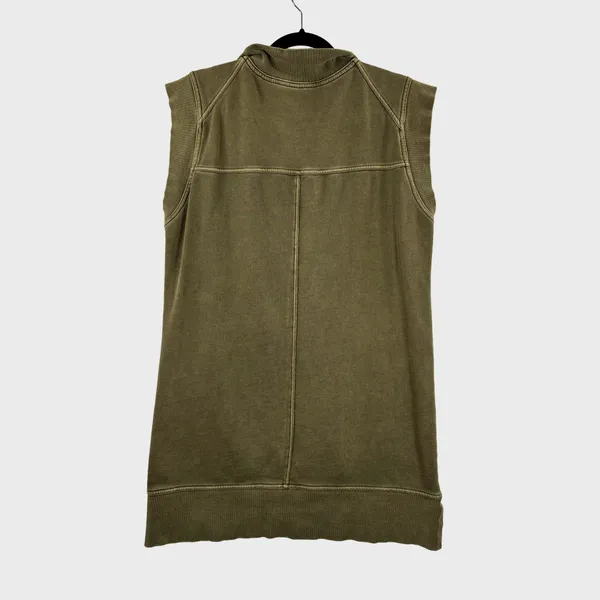 Anthropologie Daily Practice Mini Dress Green Meru Zip Front Sleeveless Medium - Image 3