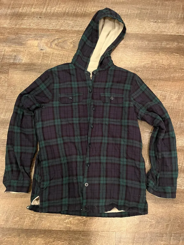 L.L.Bean Fleece Lined Flannel Hoodie - Image 8