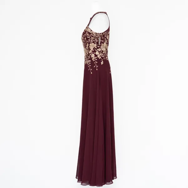 Betsy & Adam‎ - "Celeste" Long Embroidered Chiffon Gown. - Image 3