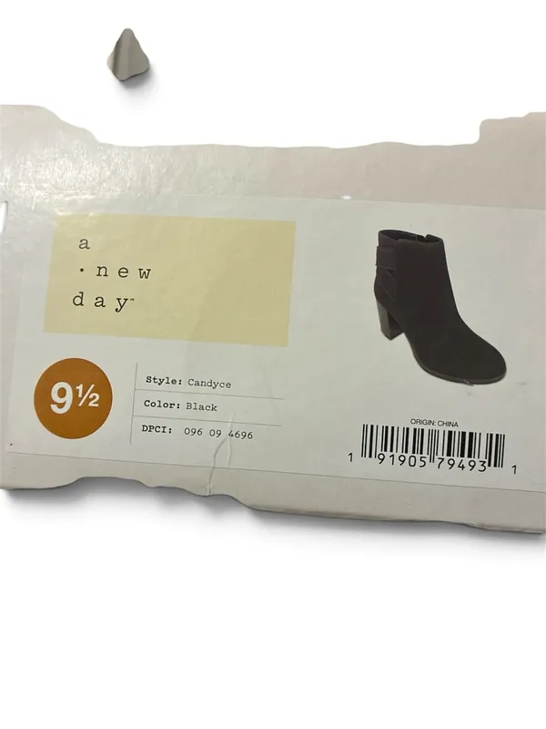 a new day Black Suede Ankle Booties with Block Heel - Image 6