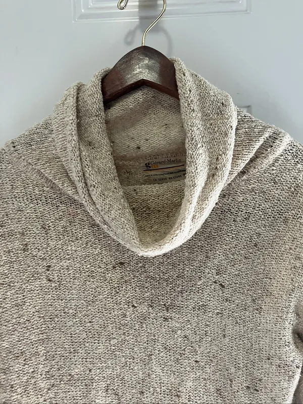 Women's Gerard Martin Vintage Cream Marled Knit Sweater - Medium - Image 3