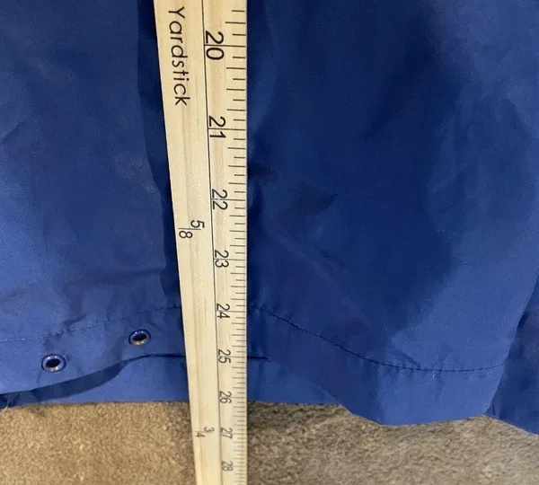 Women's TOTES Rain Coat Royal Blue Hooded With Large Pocket Size L Zipper Jacket - Image 5