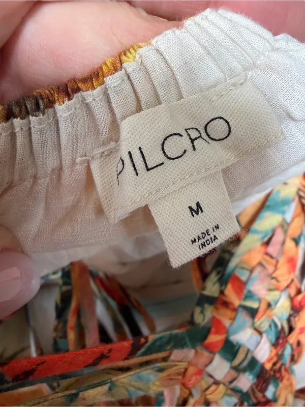 Pilcro Floral Tiered Maxi Dress - Yellow & Coral & Blue size medium - Image 7