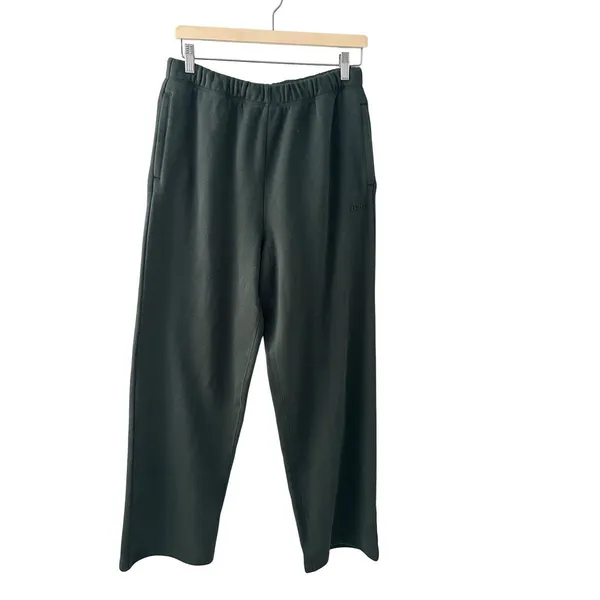 Skims Cotton Fleece Classic Straight Leg Sweatpants - Spruce, Size M NWT - Image 4