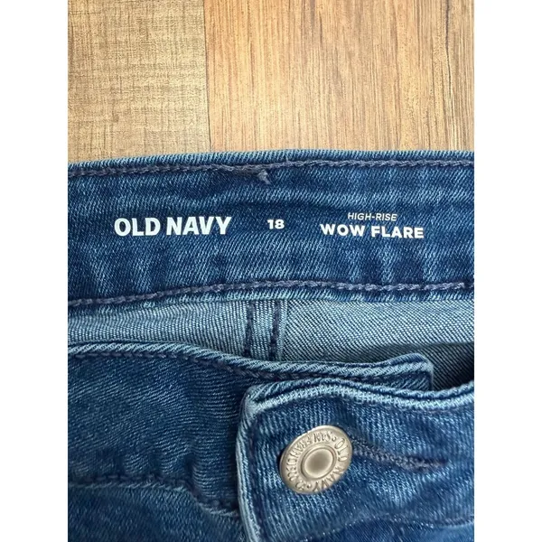 Old Navy High Rise WOW Flare Jeans Women Size 18 Blue Stretch Bootcut Denim - Image 5