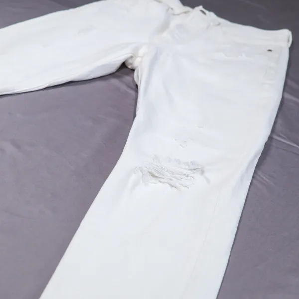 Levi's 501 Skinny Jeans‎ Women 28 White Distressed Button Fly High Rise Denim - Image 9