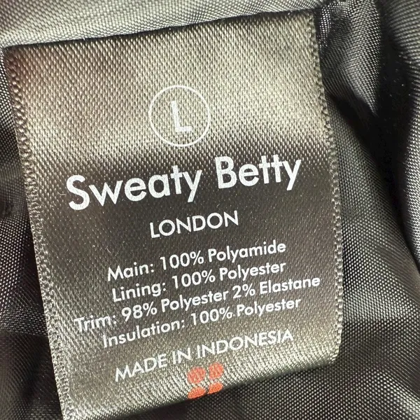 Sweaty Betty Women's Glacier Quilted Bomber Jacket Puffer‎ Coat Black Size Large - Image 15