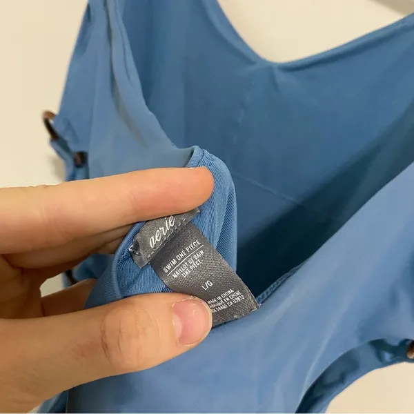 Aerie Powder Blue Side Cutout One Piece Swimsuit size Large - Image 5