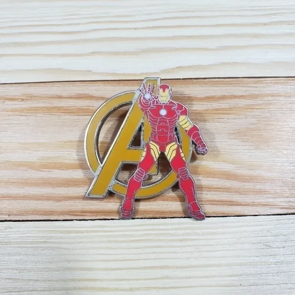 Disney Marvel Iron Man Avengers Logo Enamel Trading Pin Gold Tone - Image 2