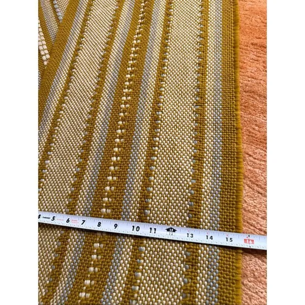 Madewell Woven Fringe Scarf Green Gray Ivory Striped Acrylic Women - Image 6