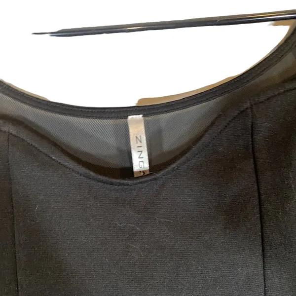Charlotte Russe Zinga Black Sheer Bow Detail Short Sleeve Dress Women Sz L - Image 6