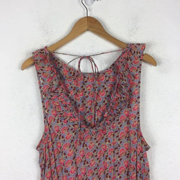 Free People Mini Dress Medium I'm Your Favorite Pink Floral Smocked Stretch - Image 13