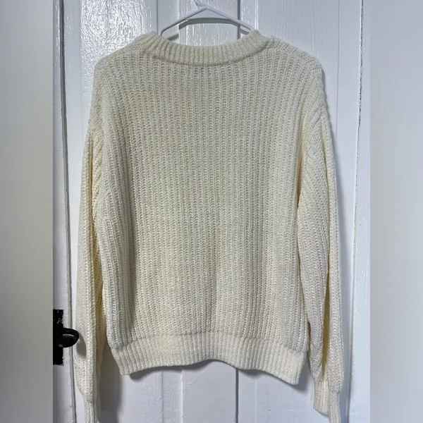 Wilfred Cream Essential Chenille Crewneck sweater size small - Image 3
