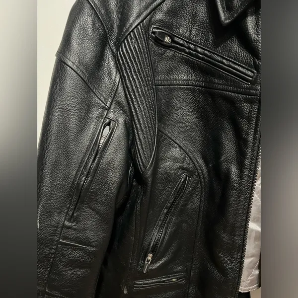 First Gear leather motorcycle jacket Black Size M - Image 3