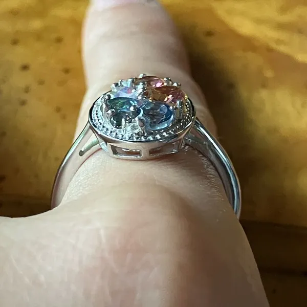 Multicolor Mystic Topaz Sterling Silver Ring Size 9.25 Blue - Image 3