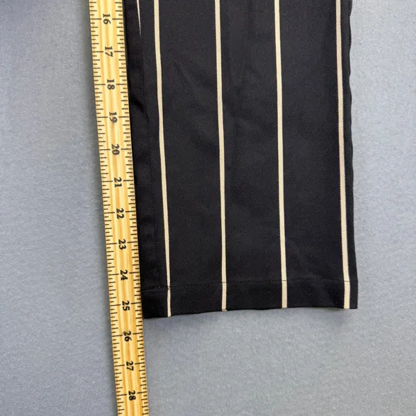 Reformation Black Pinstripe‎ High Rise Straight Leg Pants Size 2 Made in USA - Image 6
