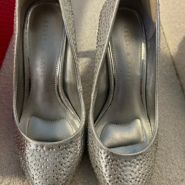 Kelly & Katie Glittering Silver Heels - Image 4