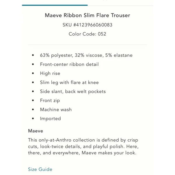 Anthropologie Maeve Ribbon Slim Flare Trouser - Image 6