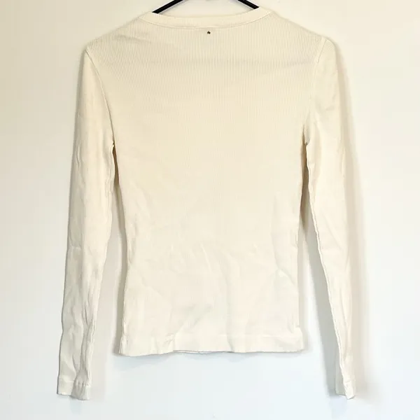 NWT Madewell Vintage Ivory Garment-Dyed Ribbed Cardigan Tee - Size: Extra Small - Image 7