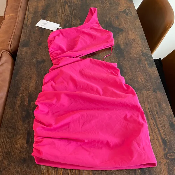 ZARA Ruched Cutout Dress - Image 3