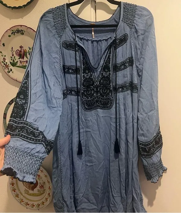Free People Wind Willow Mini Long Sleeve Dress - Image 6