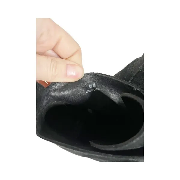 Eileen Fisher Womens Tug‎ Ankle Boots Booties Black Suede Block Lace Up 8.5 M - Image 5