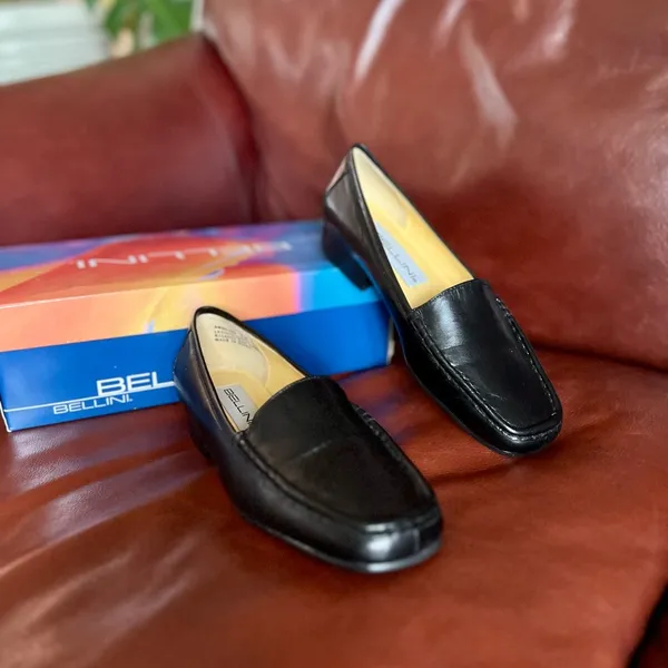 New in Box Vintage Women's Size 7 Bellini Black Leather Flats Loafers - Image 10