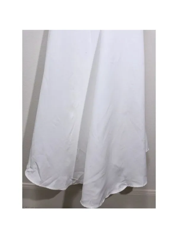 NWT Ieena Mac Duggal One Shoulder Double Strap Gown 8 White Bridal Formal 26266 - Image 12