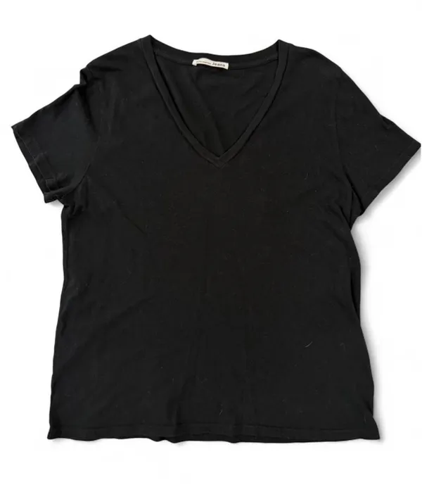 Reformation Organic Cotton Black V-Neck S - Image 2