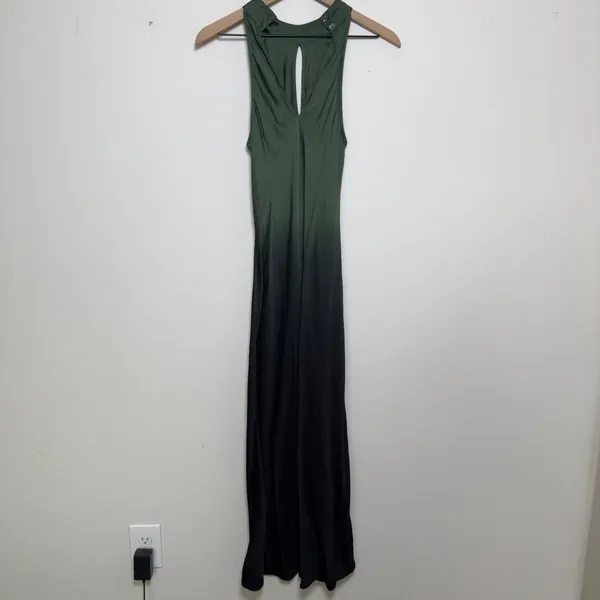 Young Fabulous & Broke Women‎ Manhattan Dress M Green Ombre Halter Maxi Keyhole - Image 7