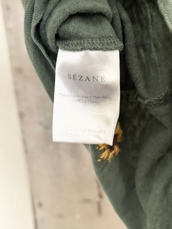 Sézane Joshua Linen T-Shirt in Jade - Image 7
