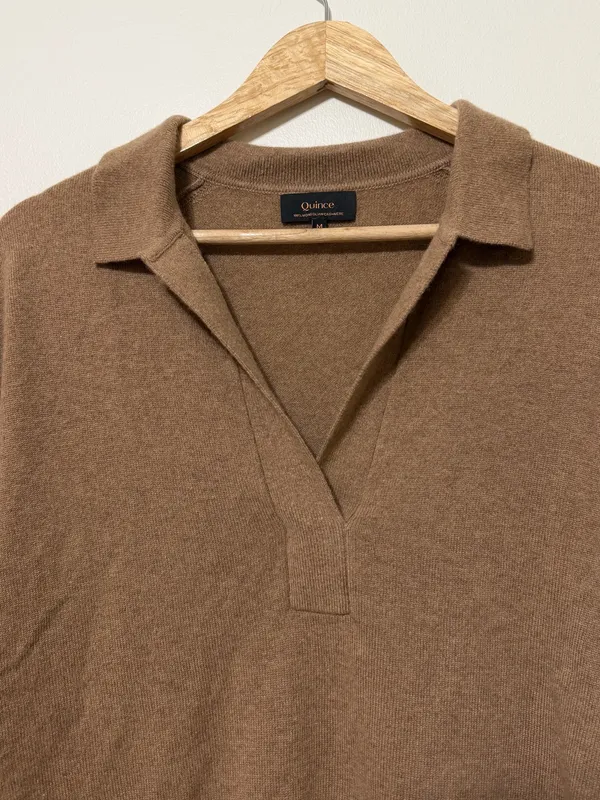 Quince Mongolian Cashmere Polo Sweater Size Medium Women’s - Image 4