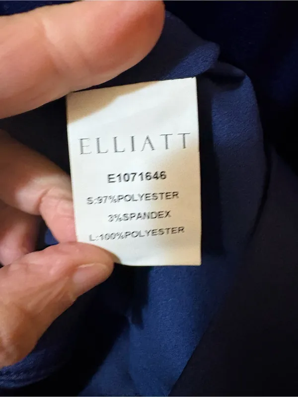 NWT Elliatt Navy Satin Asymmetrical Halter Mini Dress - Image 10