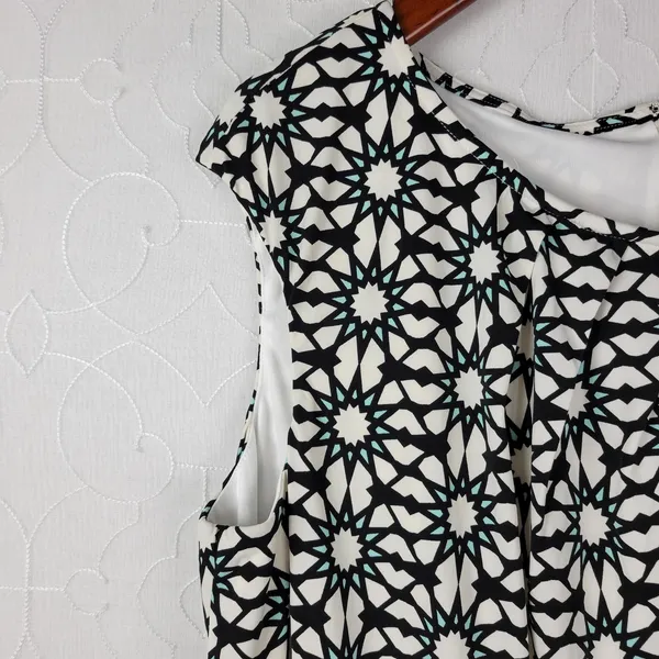 Maggie London Stitch Fix Dress 22W Black White Cenna Jersey Starbust Mini NEW - Image 16