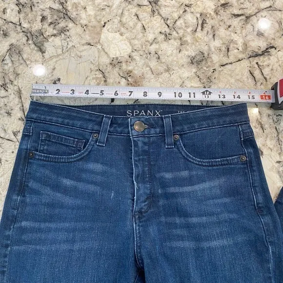Spanx The Slim X Straight Jean‎ Dark Wash Size 28 - Image 11