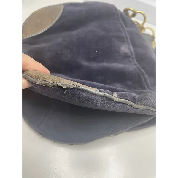 Vintage Juicy Couture Navy Velour Crossbody Bag “love your couture” - Image 8