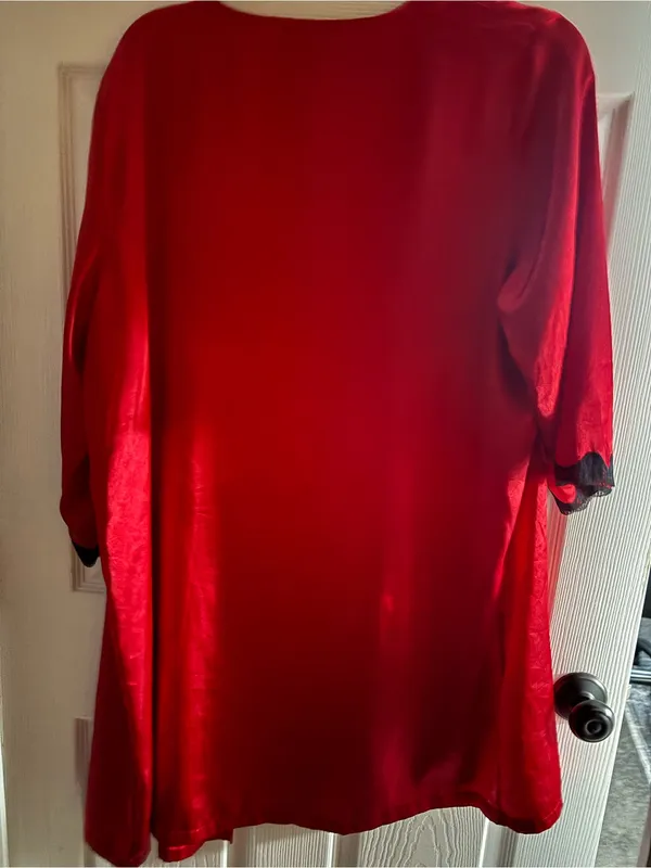Apt. 9 Women’s Red Short Satin Wrap Robe Size XXL - Image 6