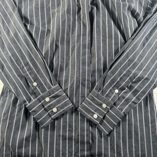 Abercrombie & Fitch Women’s XSP Striped Button Up Shirt Blue Slim Fit - Image 3