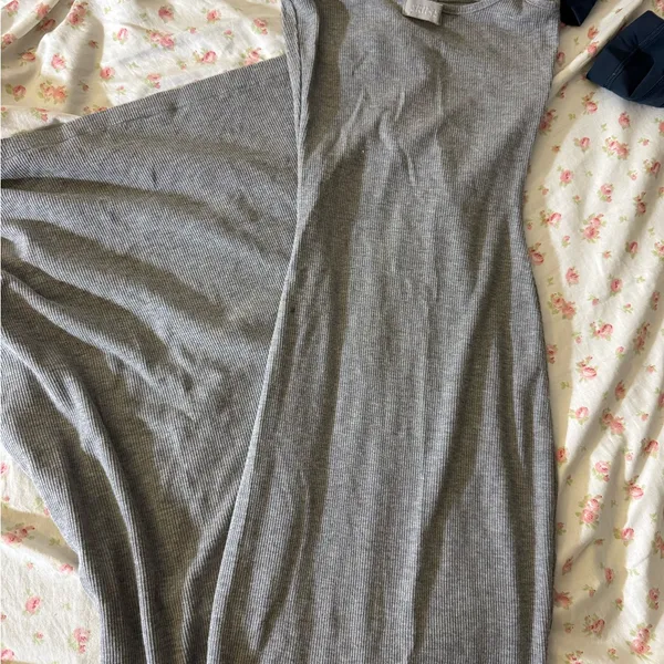 skims gray cotton lounge slip dress maxi - Image 3