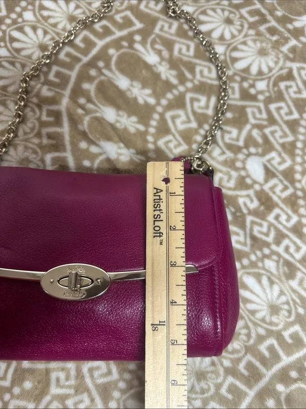 Coach Madison Pebble Leather Crossbody in Raspberry with Gold-Tone Hardware - Image 6
